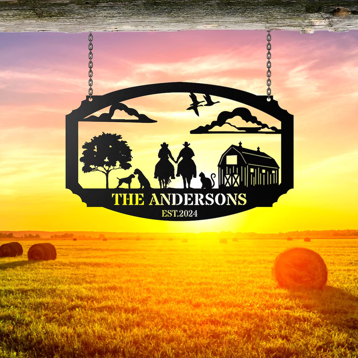 Custom Metal Signs, Personalized Farm House Metal Sign, Metal Wall Decor, Personalized Camping/Wedding Gifts Mothers Day Gifts