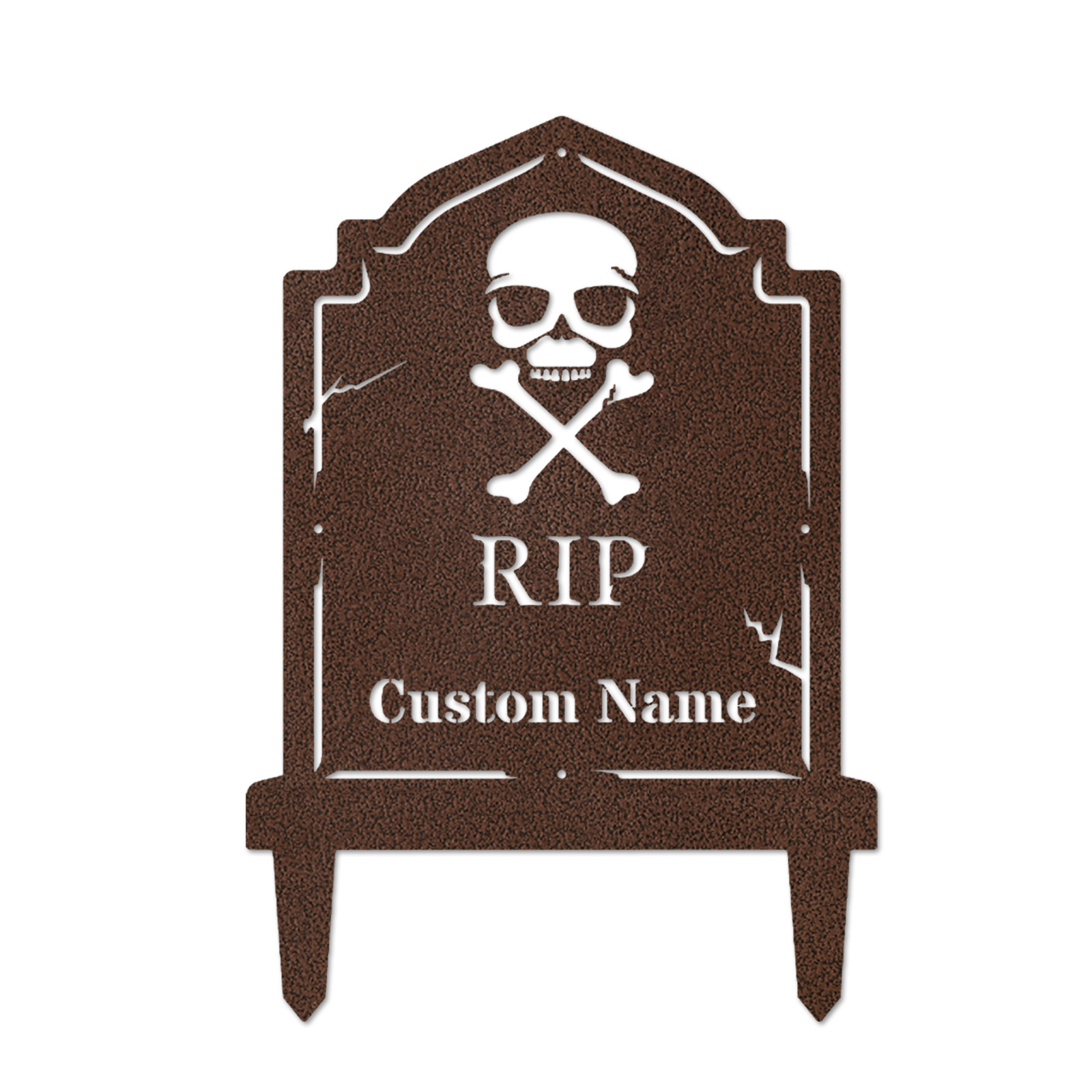 Custom Halloween Tombstone Yard Stake, Personalized RIP Graveyard Sign, Spooky Metal Halloween Outdoor Decoration