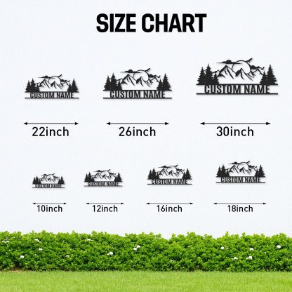 Personalized Eagle Mountain Metal Sign, Custom Name Woodland Cabin Decor for Nature Lovers