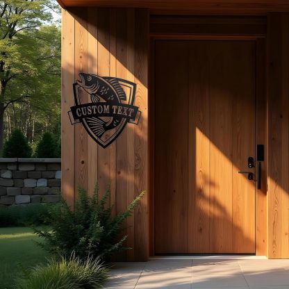 Personalized Largemouth Bass Metal Sign, Custom Fishing Last Name Sign for Home, Fish Family Signs Wall Decor-MetalsignX