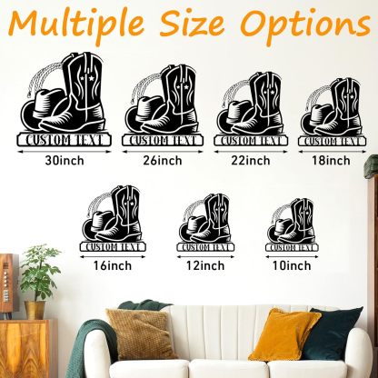 Personalized Western Wall Decor Metal Signs, Rustic Cowboy Couple Silhouette, Cowboy Metal Name Sign Customized, Vintage Howdy Wall Art Gifts for Home Bedroom Speakeasy Decor Color01