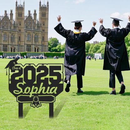  Custom Graduation Decorations Yard Sign, Senior Yard Signs Class of 2025, Custom Signs Outdoor Metal, Yard Sign Stakes Metal, Grad Gifts, Graduate Decorations for College High School