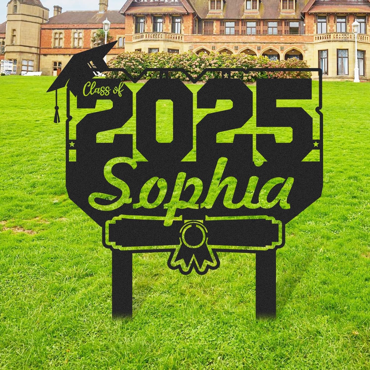  Custom Graduation Decorations Yard Sign, Senior Yard Signs Class of 2025, Custom Signs Outdoor Metal, Yard Sign Stakes Metal, Grad Gifts, Graduate Decorations for College High School