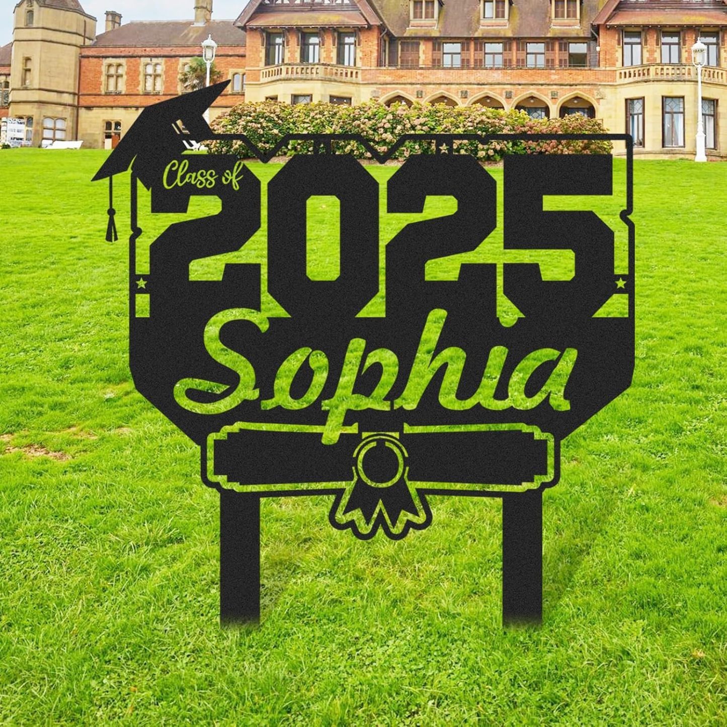  Custom Graduation Decorations Yard Sign, Senior Yard Signs Class of 2025, Custom Signs Outdoor Metal, Yard Sign Stakes Metal, Grad Gifts, Graduate Decorations for College High School