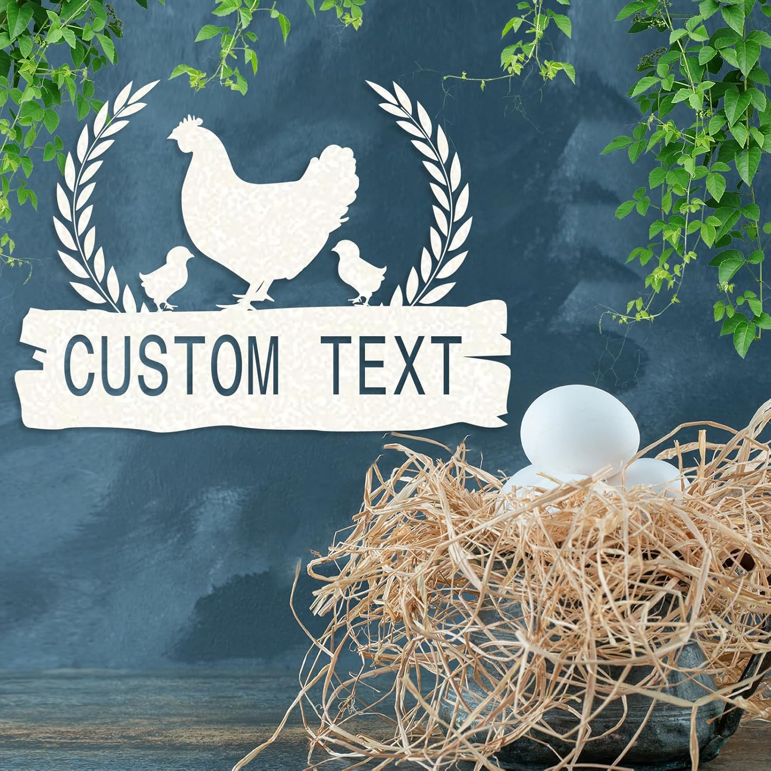 Personalized Metal Chicken Coop Signs Outdoor, Cusotm Fluffy Butt Hut Chicken Coop Sign, Chicken Coop Accessories, Funny Signs for Chicken Coops, Farmhouse Wall Decor for Lawn, Yard, Patio, Garden