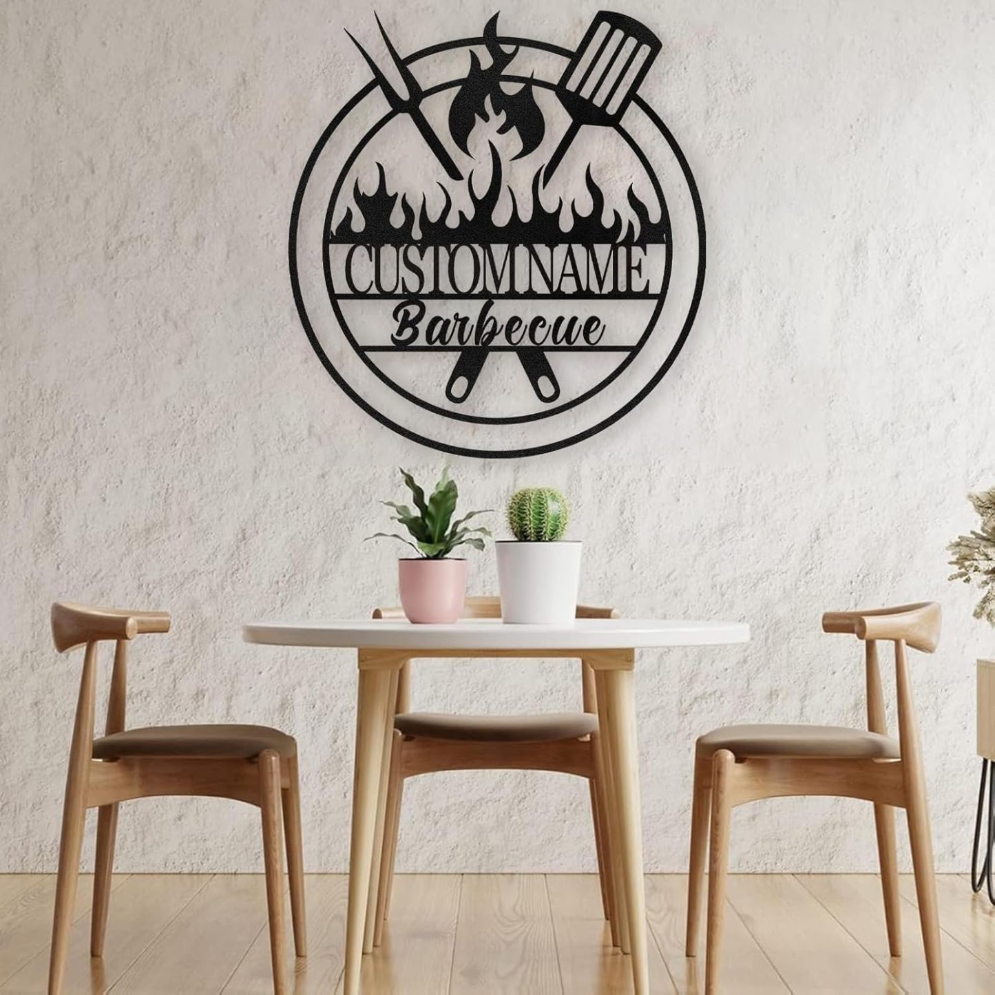 Personalized Kitchen Wall Plaque - Coffee, BBQ & Wine Metal Art for Food Lovers-MetalsignX