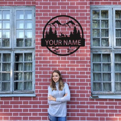 Custom Signs Outdoor Metal, Mountain Design, Personalized Camping Gifts-MetalsignX