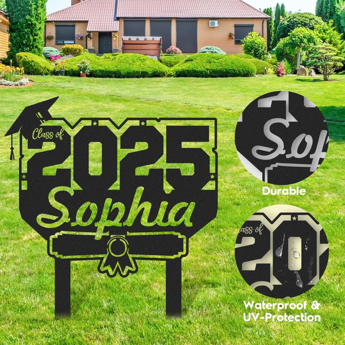  Custom Graduation Decorations Yard Sign, Senior Yard Signs Class of 2025, Custom Signs Outdoor Metal, Yard Sign Stakes Metal, Grad Gifts, Graduate Decorations for College High School