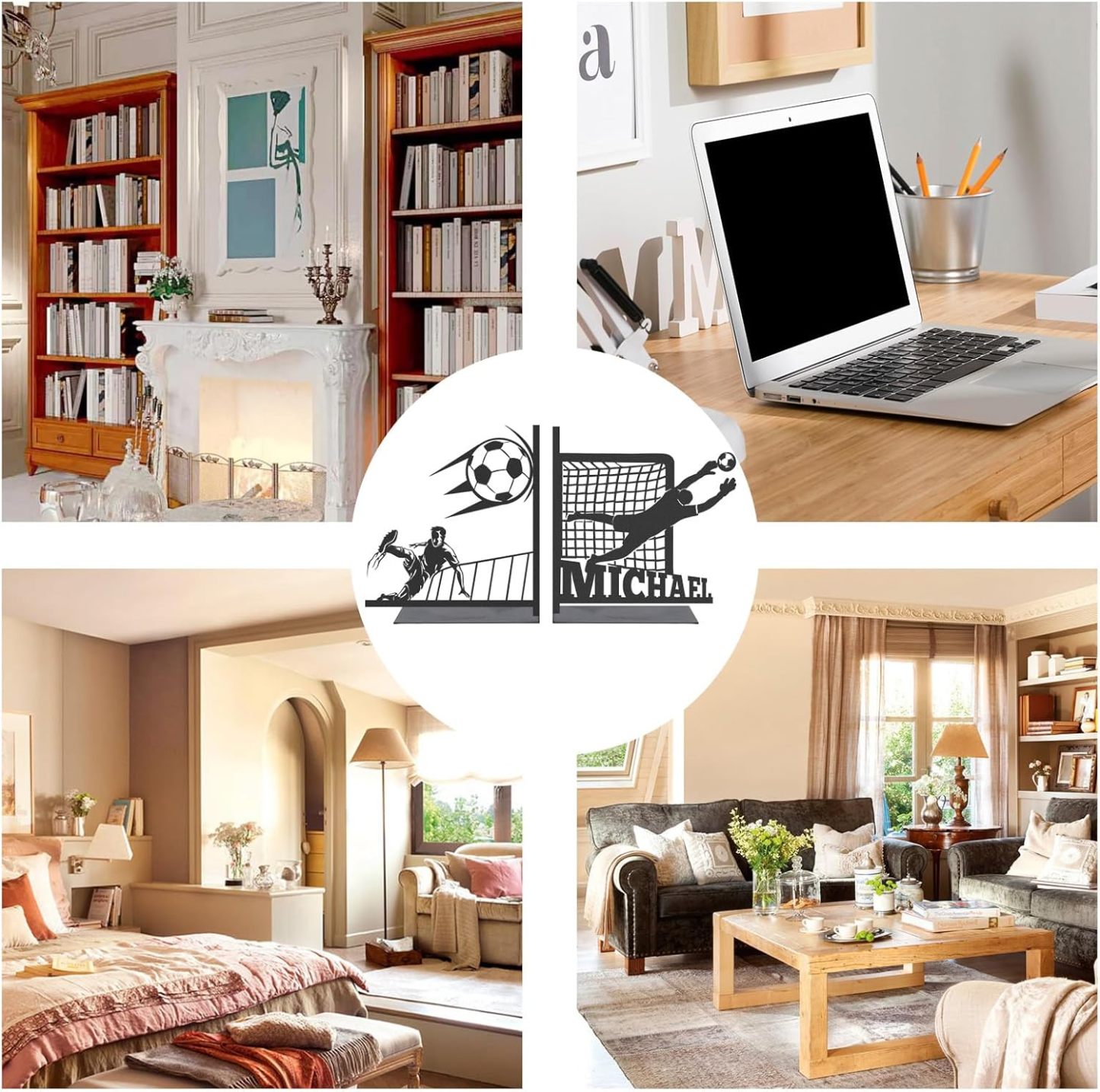 Custom Deer Metal Book Ends, Forest Theme Bookends for Shelves Decorative, Heavy Duty Bookend Stopper, Deer Cabin Decor, Book Organizer for Desk, Black Book Holders for Home Office, Hunter Gifts