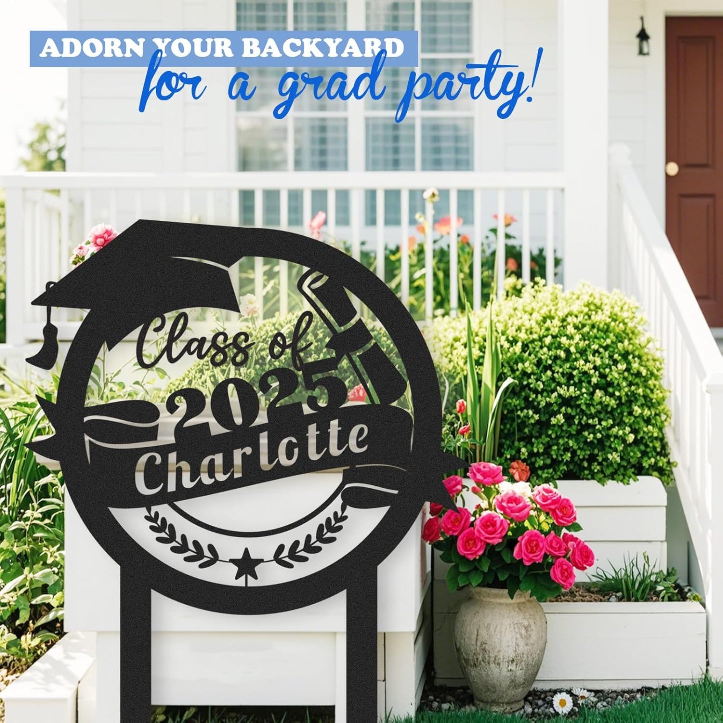  Custom Graduation Decorations Yard Sign, Senior Yard Signs Class of 2025, Custom Signs Outdoor Metal, Yard Sign Stakes Metal, Grad Gifts, Graduate Decorations for College High School
