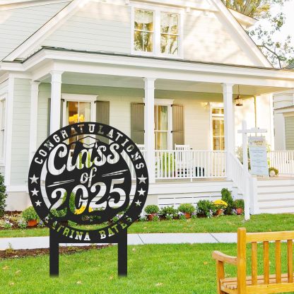  Custom Graduation Decorations Yard Sign, Senior Yard Signs Class of 2025, Custom Signs Outdoor Metal, Yard Sign Stakes Metal, Grad Gifts, Graduate Decorations for College High School