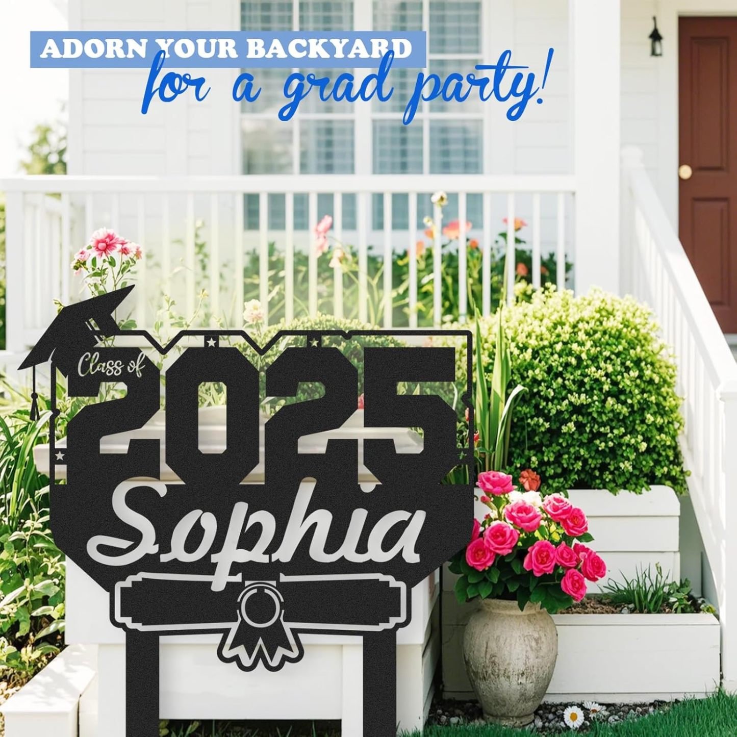 Custom Graduation Decorations Yard Sign, Senior Yard Signs Class of 2025, Custom Signs Outdoor Metal, Yard Sign Stakes Metal, Grad Gifts, Graduate Decorations for College High School