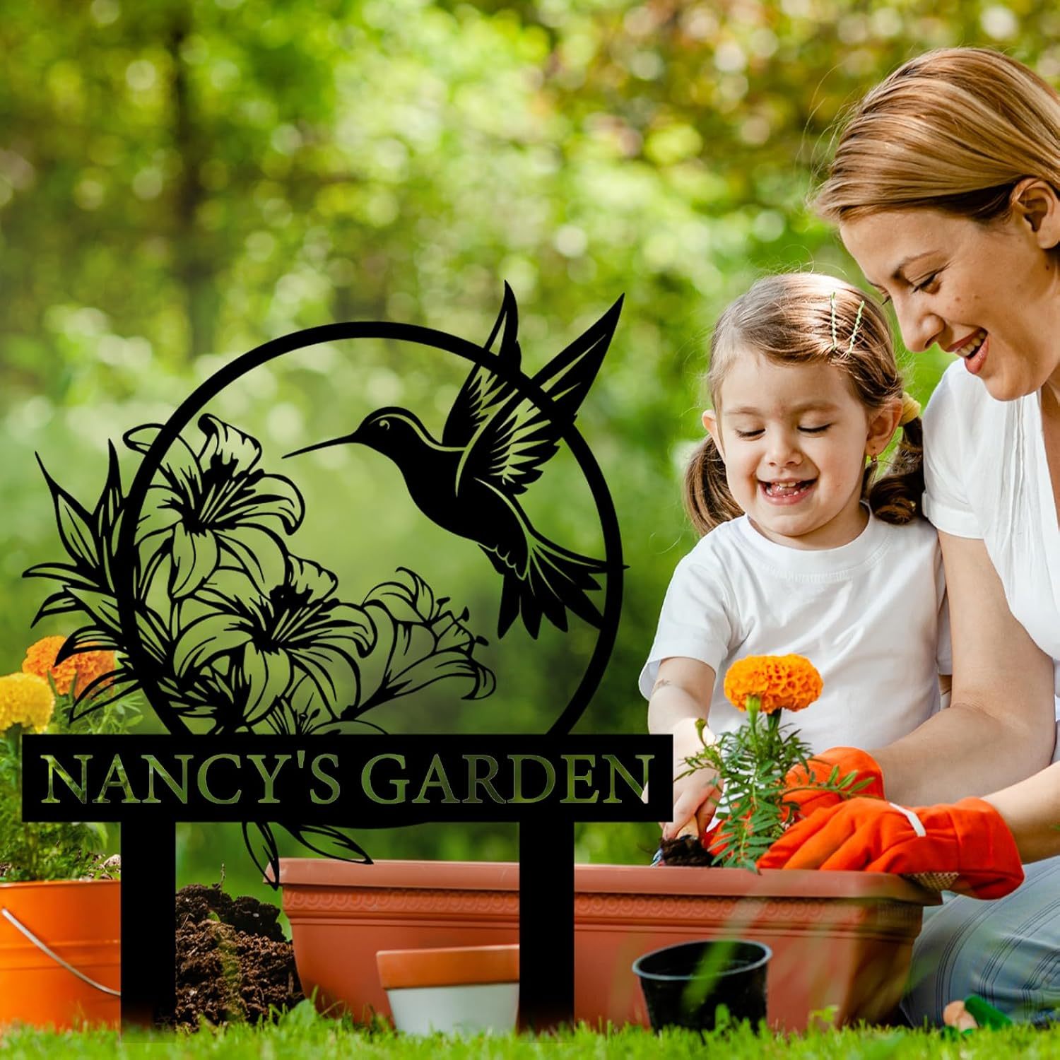 Personalized Garden Sign, Custom Bird Metal Garden Stake Sign, Garden Signs for Outside, Metal Lawn Art, Metal Signs Customized, Garden Signs Decorative Outdoor, Patio Plaque Decor