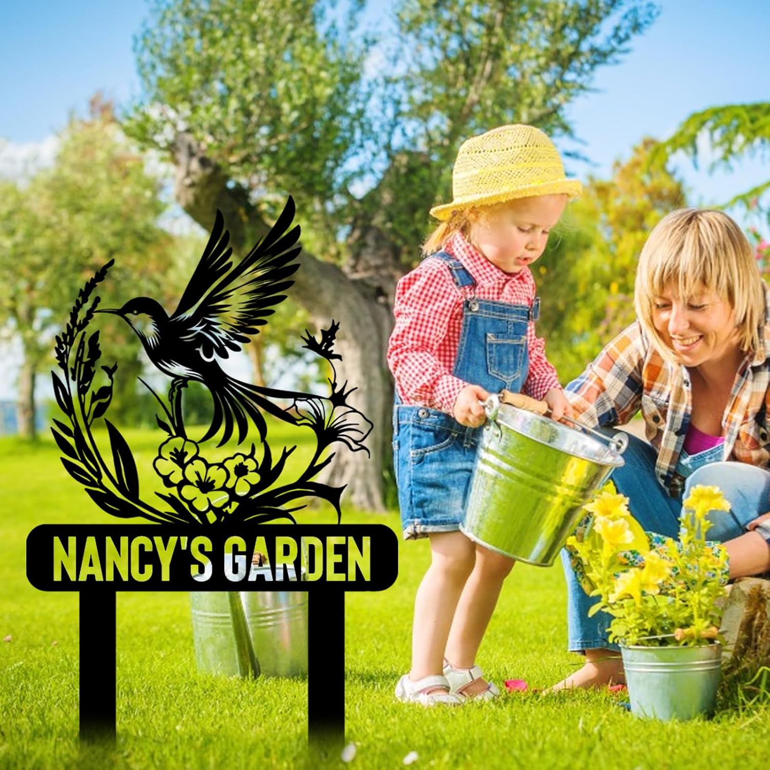 Personalized Garden Sign, Custom Bird Metal Garden Stake Sign, Garden Signs for Outside, Metal Lawn Art, Metal Signs Customized, Garden Signs Decorative Outdoor, Patio Plaque Decor