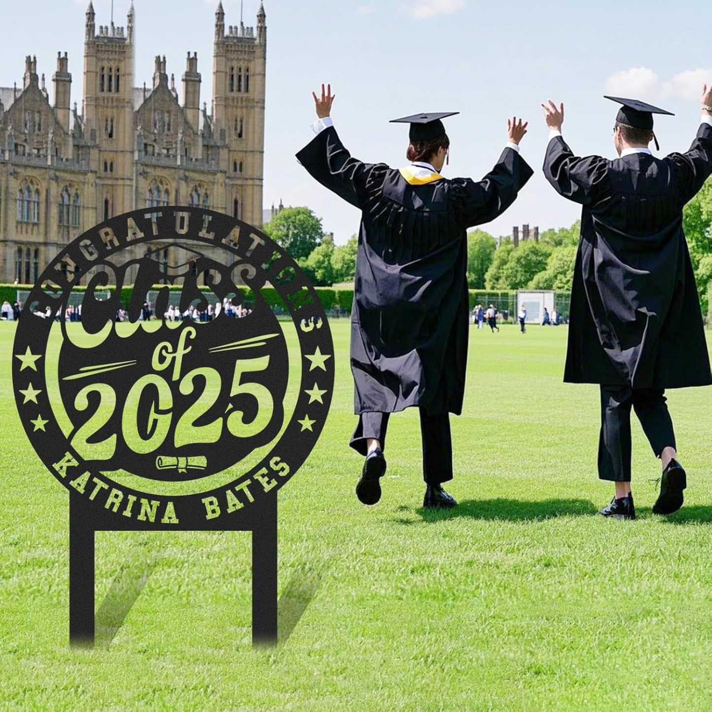  Custom Graduation Decorations Yard Sign, Senior Yard Signs Class of 2025, Custom Signs Outdoor Metal, Yard Sign Stakes Metal, Grad Gifts, Graduate Decorations for College High School