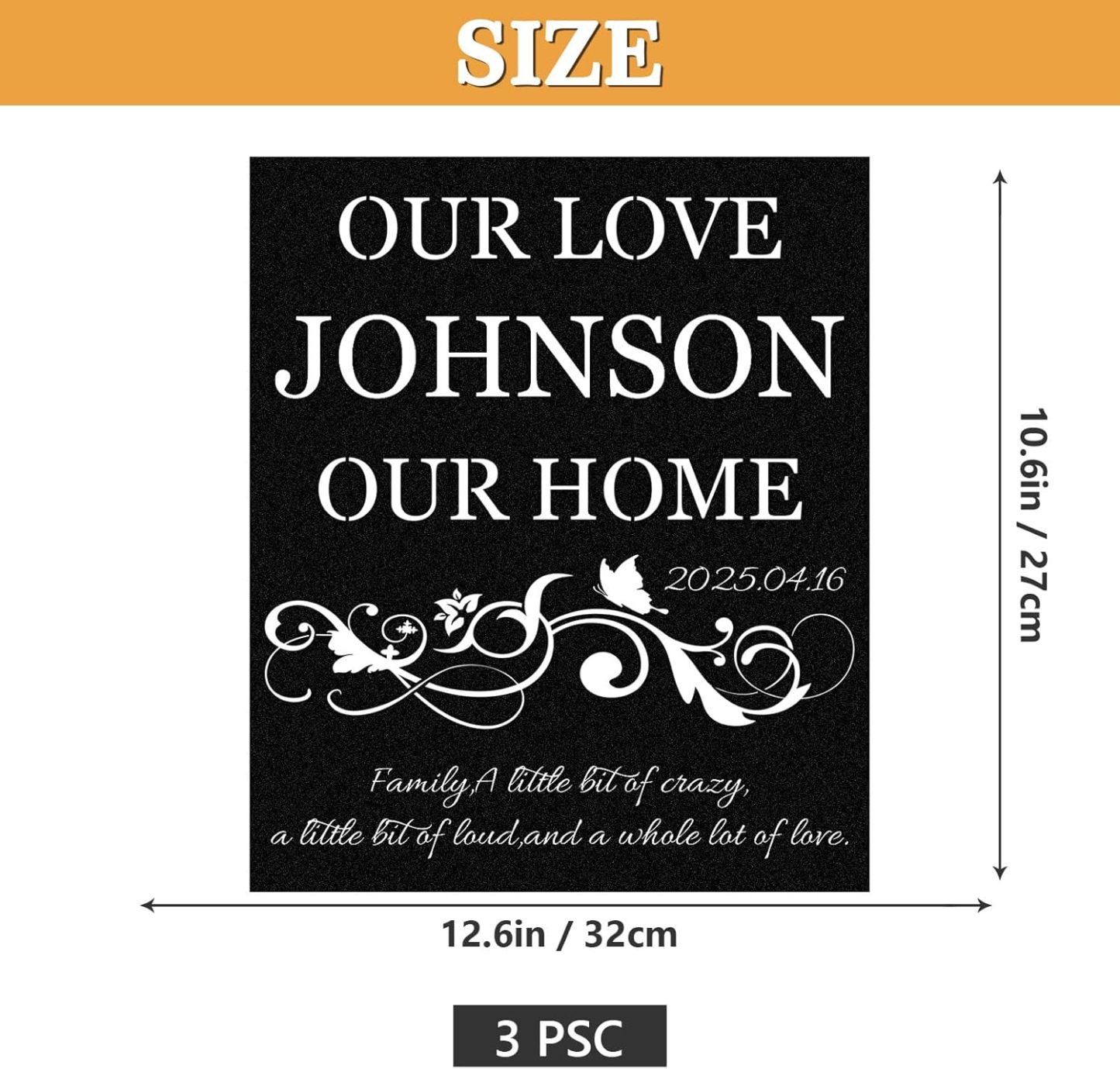  Personalized Metal Wall Art Decor, 3 Pcs Metal Signs, Tree of Life Wall Art, Family Tree Wall Sculptures, Custom Name Sign Gifts for Home Bedroom Living Room Color01