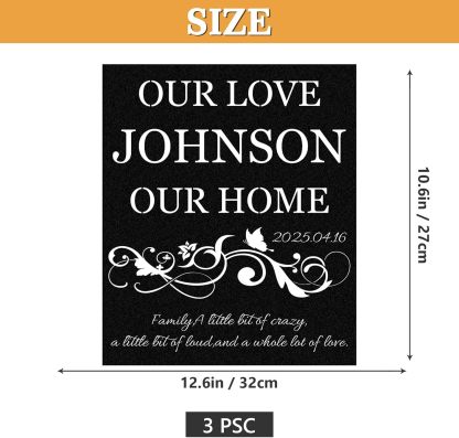  Personalized Metal Wall Art Decor, 3 Pcs Metal Signs, Tree of Life Wall Art, Family Tree Wall Sculptures, Custom Name Sign Gifts for Home Bedroom Living Room Color01