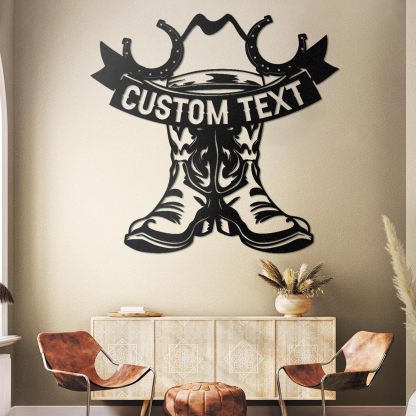 Personalized Cowboy Metal Sign, Custom Metal Name Sign, Vintage Cowboy Wall Decor, Outdoor Metal Art, Metal Signs Customized, Retro Home Decor Wall Art, Cowboy Decor Gift, Patio Decor