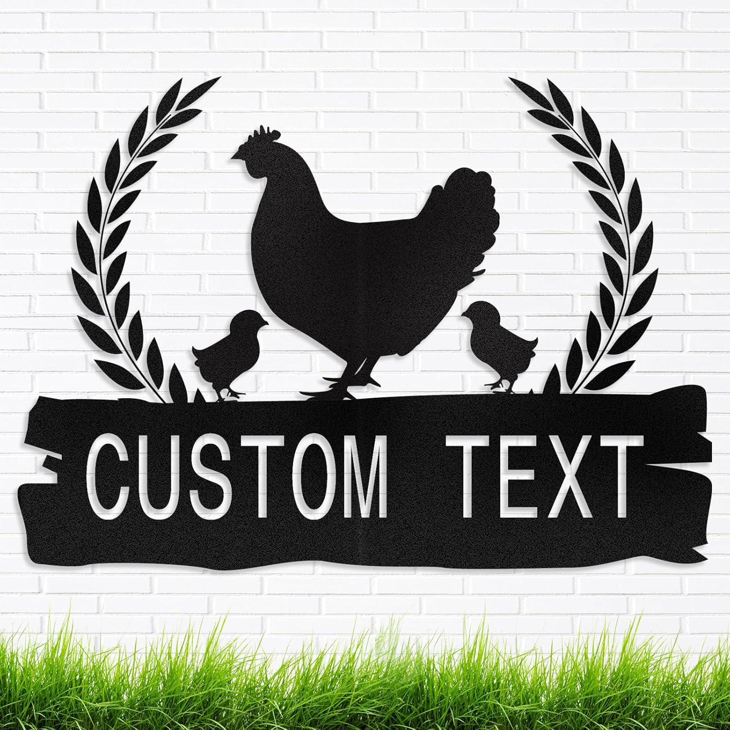 Personalized Metal Chicken Coop Signs Outdoor, Cusotm Fluffy Butt Hut Chicken Coop Sign, Chicken Coop Accessories, Funny Signs for Chicken Coops, Farmhouse Wall Decor for Lawn, Yard, Patio, Garden