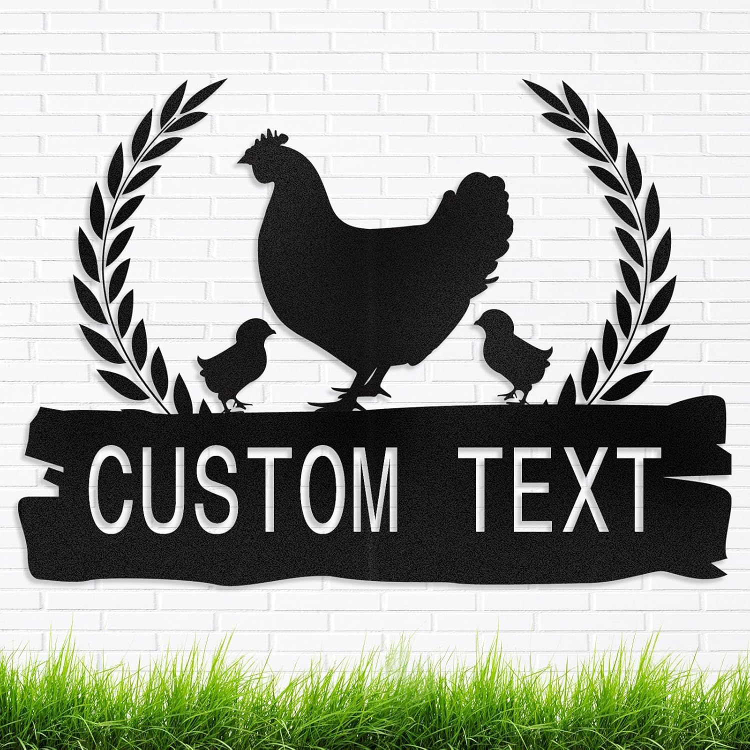 Personalized Metal Chicken Coop Signs Outdoor, Cusotm Fluffy Butt Hut Chicken Coop Sign, Chicken Coop Accessories, Funny Signs for Chicken Coops, Farmhouse Wall Decor for Lawn, Yard, Patio, Garden
