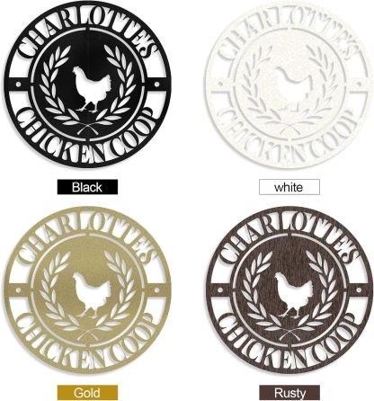 Personalized Metal Chicken Coop Signs Outdoor, Cusotm Fluffy Butt Hut Chicken Coop Sign, Chicken Coop Accessories, Funny Signs for Chicken Coops, Farmhouse Wall Decor for Lawn, Yard, Patio, Garden