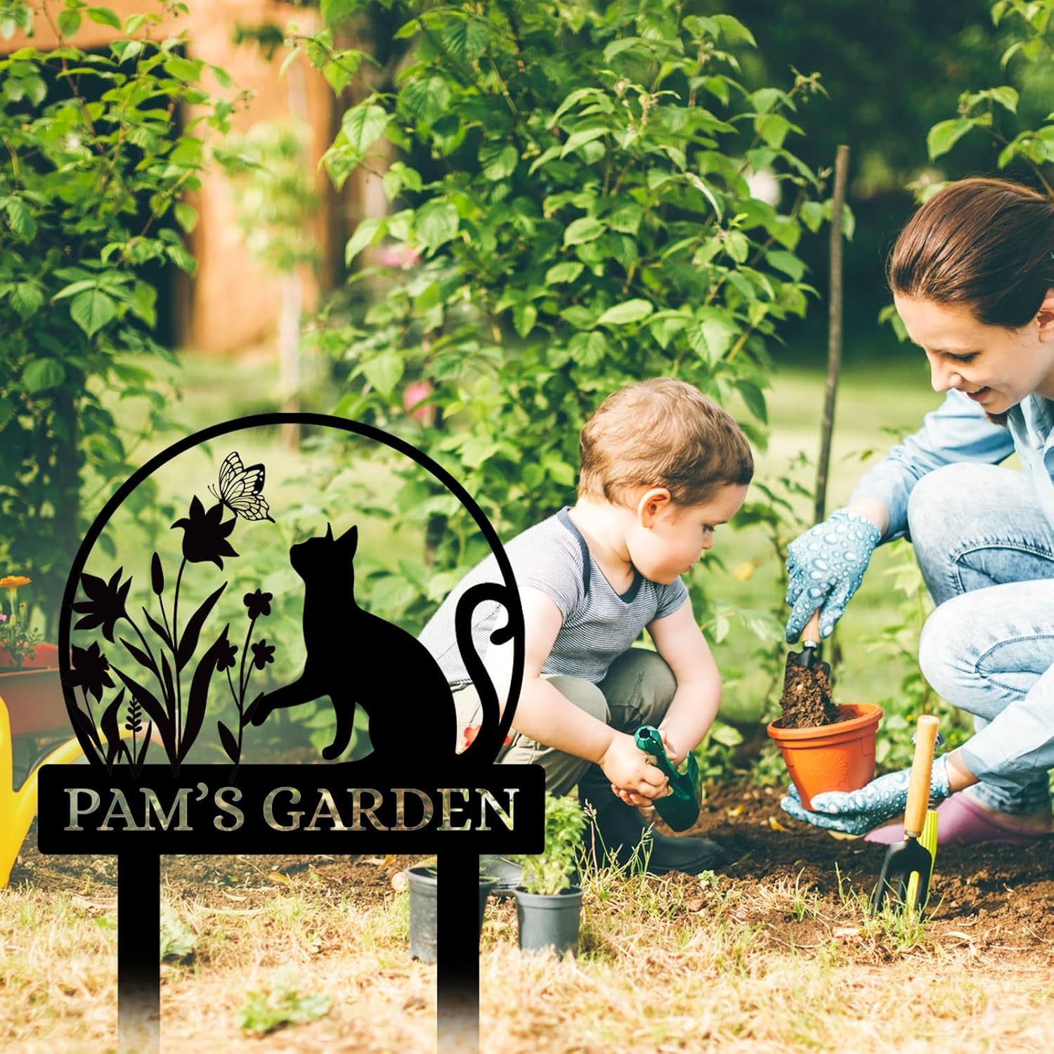 Personalized Garden Sign, Custom Bird Metal Garden Stake Sign, Garden Signs for Outside, Metal Lawn Art, Metal Signs Customized, Garden Signs Decorative Outdoor, Patio Plaque Decor