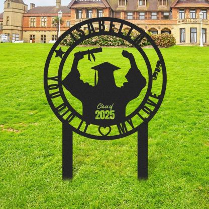  Custom Graduation Decorations Yard Sign, Senior Yard Signs Class of 2025, Custom Signs Outdoor Metal, Yard Sign Stakes Metal, Grad Gifts, Graduate Decorations for College High School