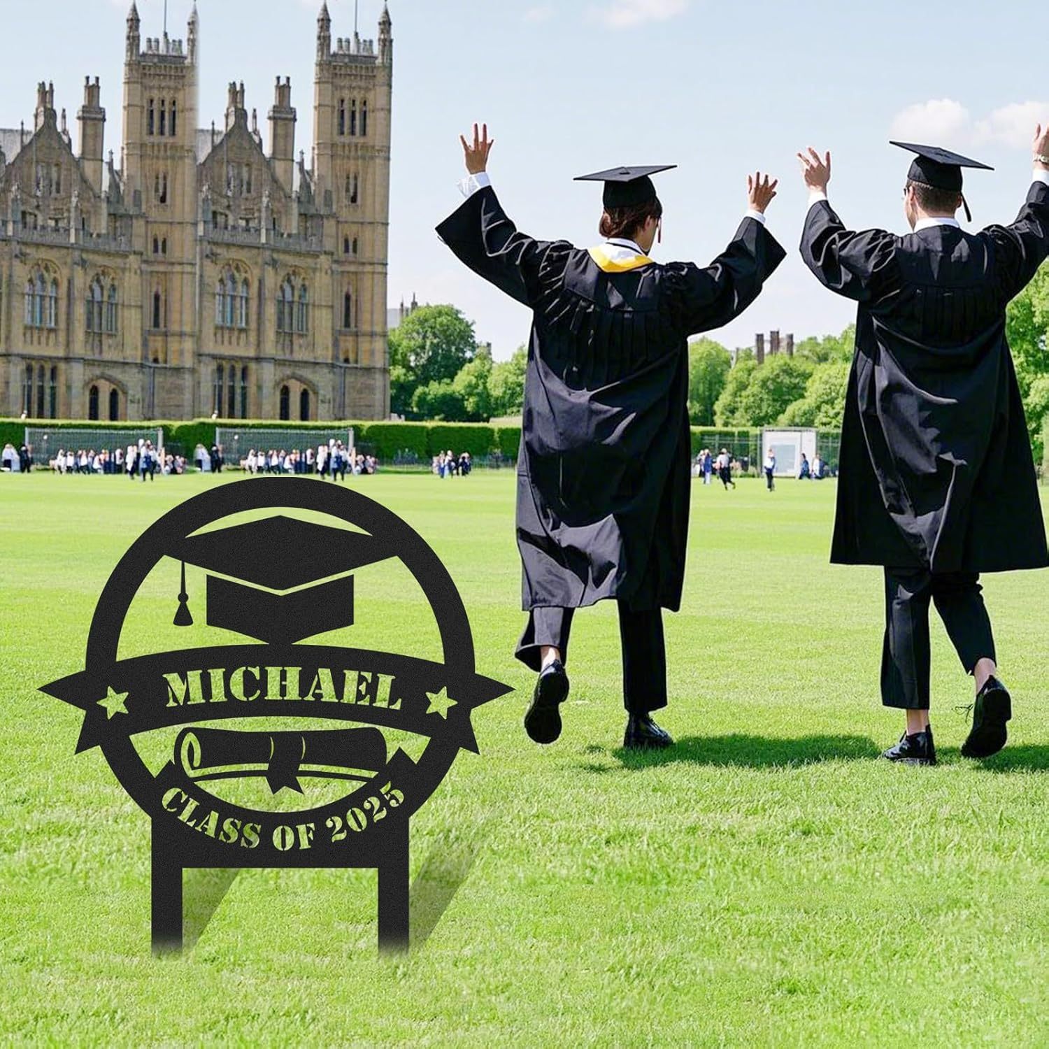  Custom Graduation Decorations Yard Sign, Senior Yard Signs Class of 2025, Custom Signs Outdoor Metal, Yard Sign Stakes Metal, Grad Gifts, Graduate Decorations for College High School