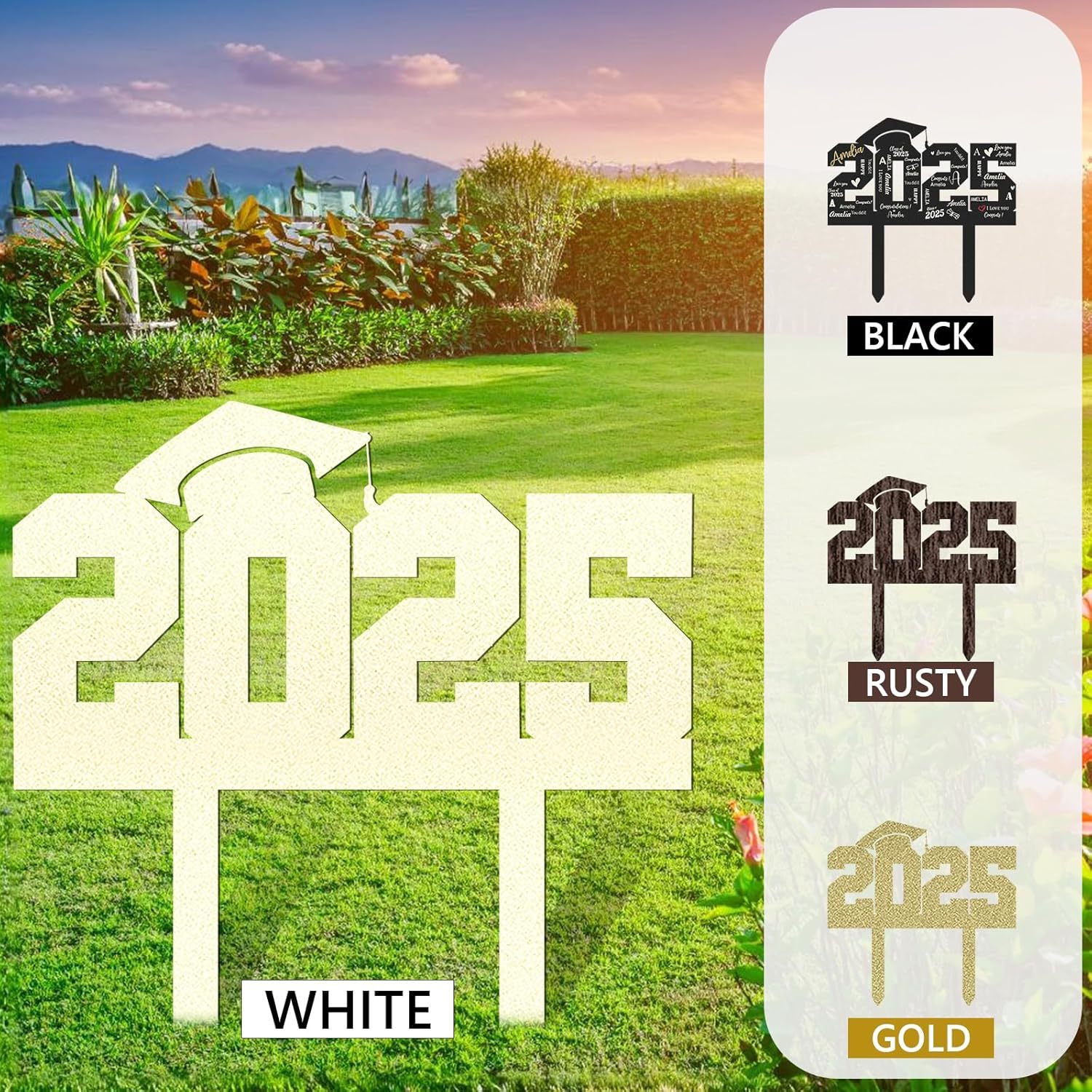  Custom Graduation Decorations Yard Sign, Senior Yard Signs Class of 2025, Custom Signs Outdoor Metal, Yard Sign Stakes Metal, Grad Gifts, Graduate Decorations for College High School