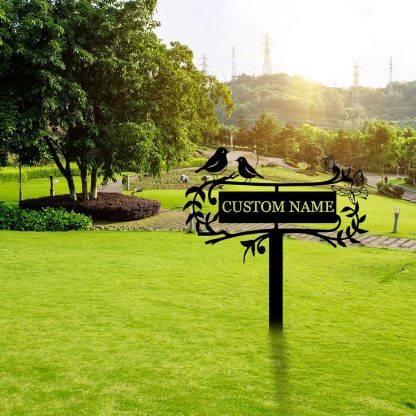 Personalized Garden Sign, Custom Bird Metal Garden Stake Sign, Garden Signs for Outside, Metal Lawn Art, Metal Signs Customized, Garden Signs Decorative Outdoor, Patio Plaque Decor