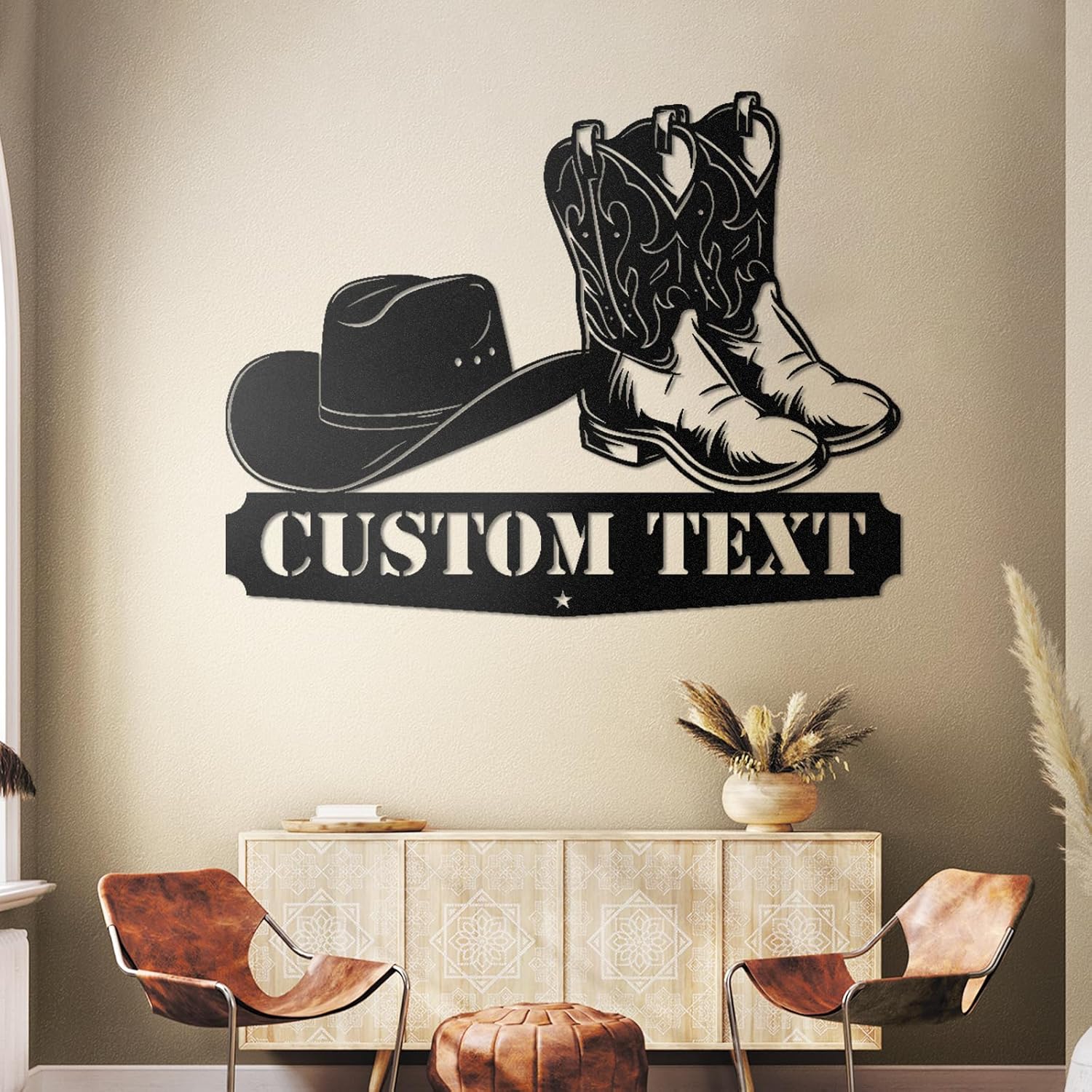 Personalized Cowboy Metal Sign, Custom Metal Name Sign, Vintage Cowboy Wall Decor, Outdoor Metal Art, Metal Signs Customized, Retro Home Decor Wall Art, Cowboy Decor Gift, Patio Decor