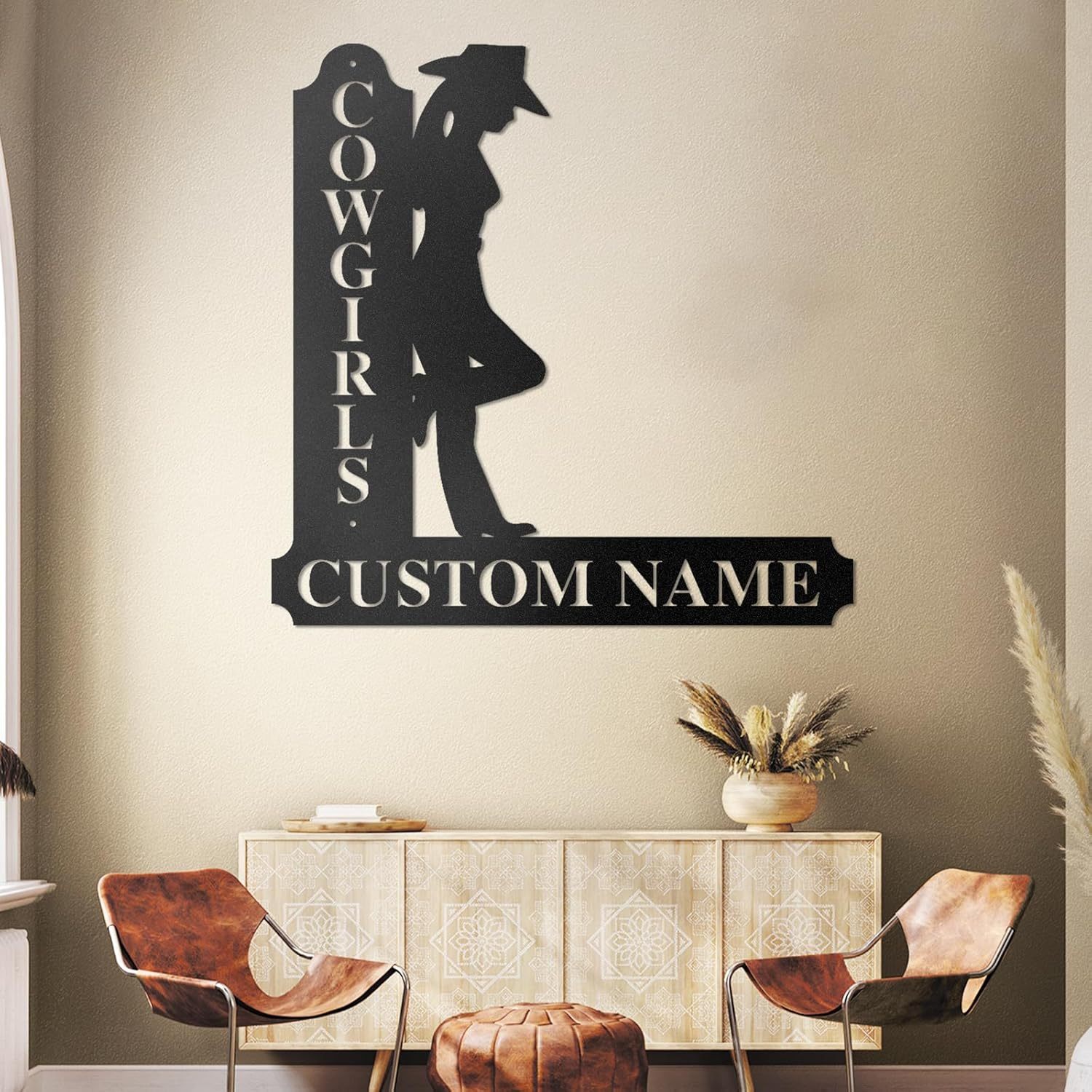 Personalized Cowboy Metal Sign, Custom Metal Name Sign, Vintage Cowboy Wall Decor, Outdoor Metal Art, Metal Signs Customized, Retro Home Decor Wall Art, Cowboy Decor Gift, Patio Decor