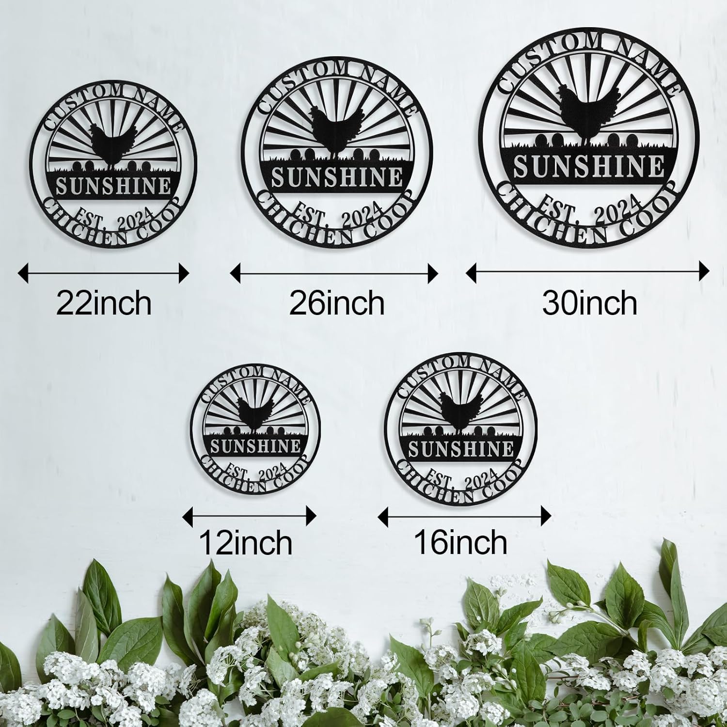 Personalized Metal Chicken Coop Signs Outdoor, Cusotm Fluffy Butt Hut Chicken Coop Sign, Chicken Coop Accessories, Funny Signs for Chicken Coops, Farmhouse Wall Decor for Lawn, Yard, Patio, Garden