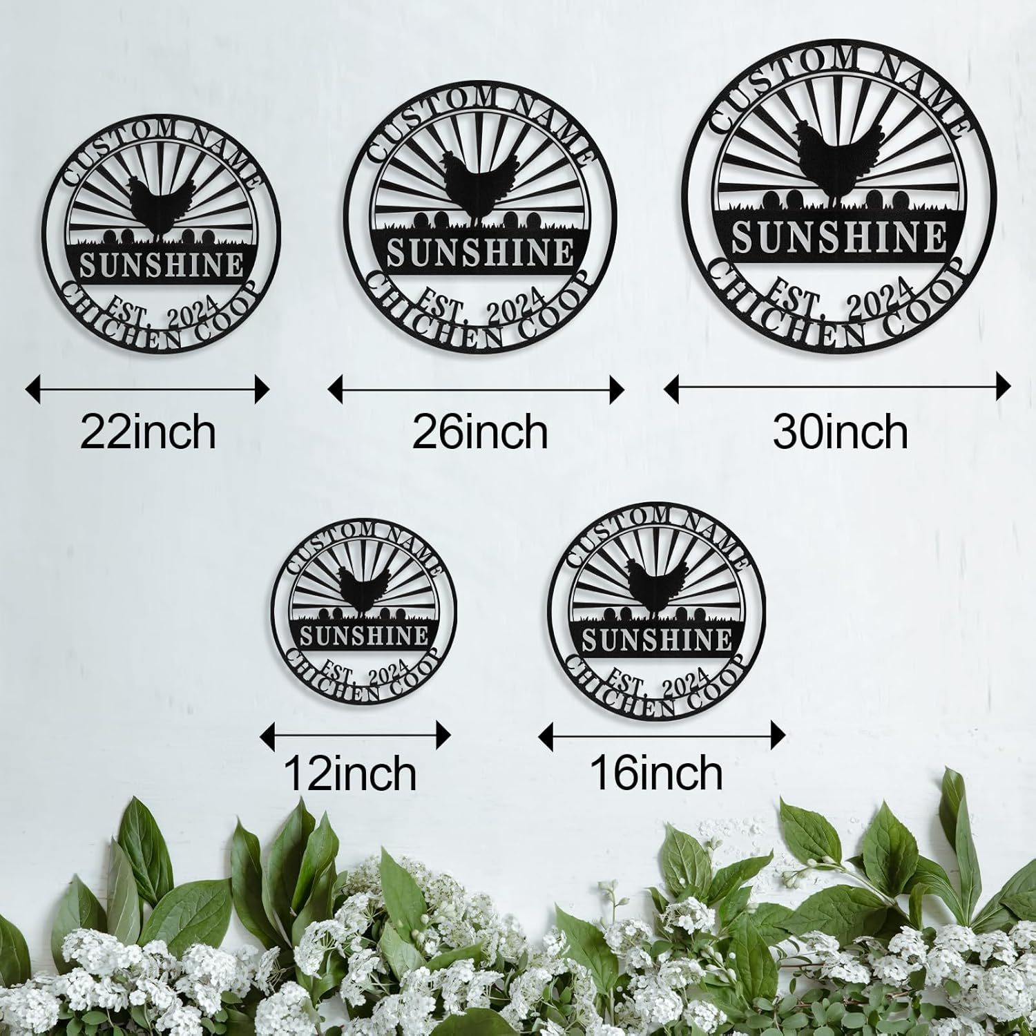 Personalized Metal Chicken Coop Signs Outdoor, Cusotm Fluffy Butt Hut Chicken Coop Sign, Chicken Coop Accessories, Funny Signs for Chicken Coops, Farmhouse Wall Decor for Lawn, Yard, Patio, Garden