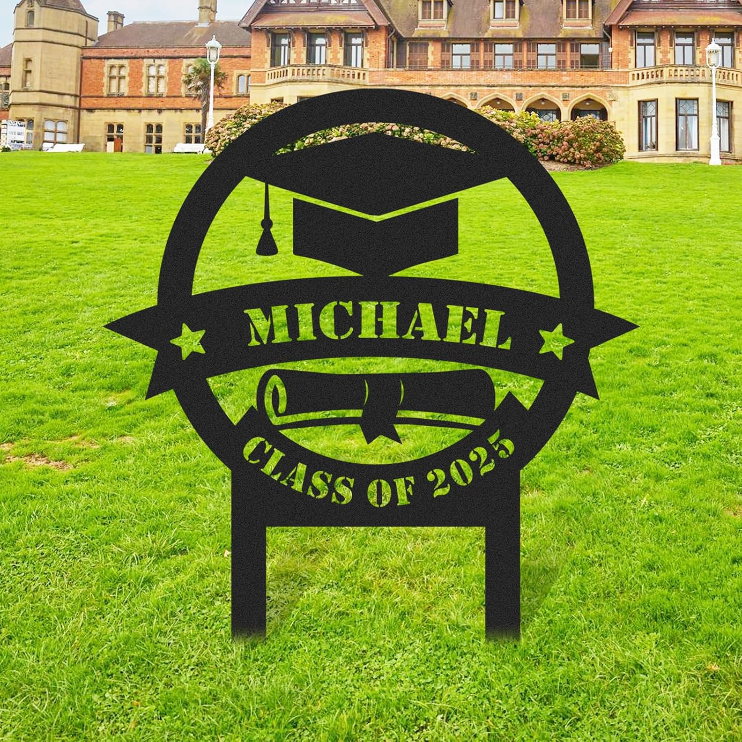 Custom Graduation Decorations Yard Sign, Senior Yard Signs Class of 2025, Custom Signs Outdoor Metal, Yard Sign Stakes Metal, Grad Gifts, Graduate Decorations for College High School