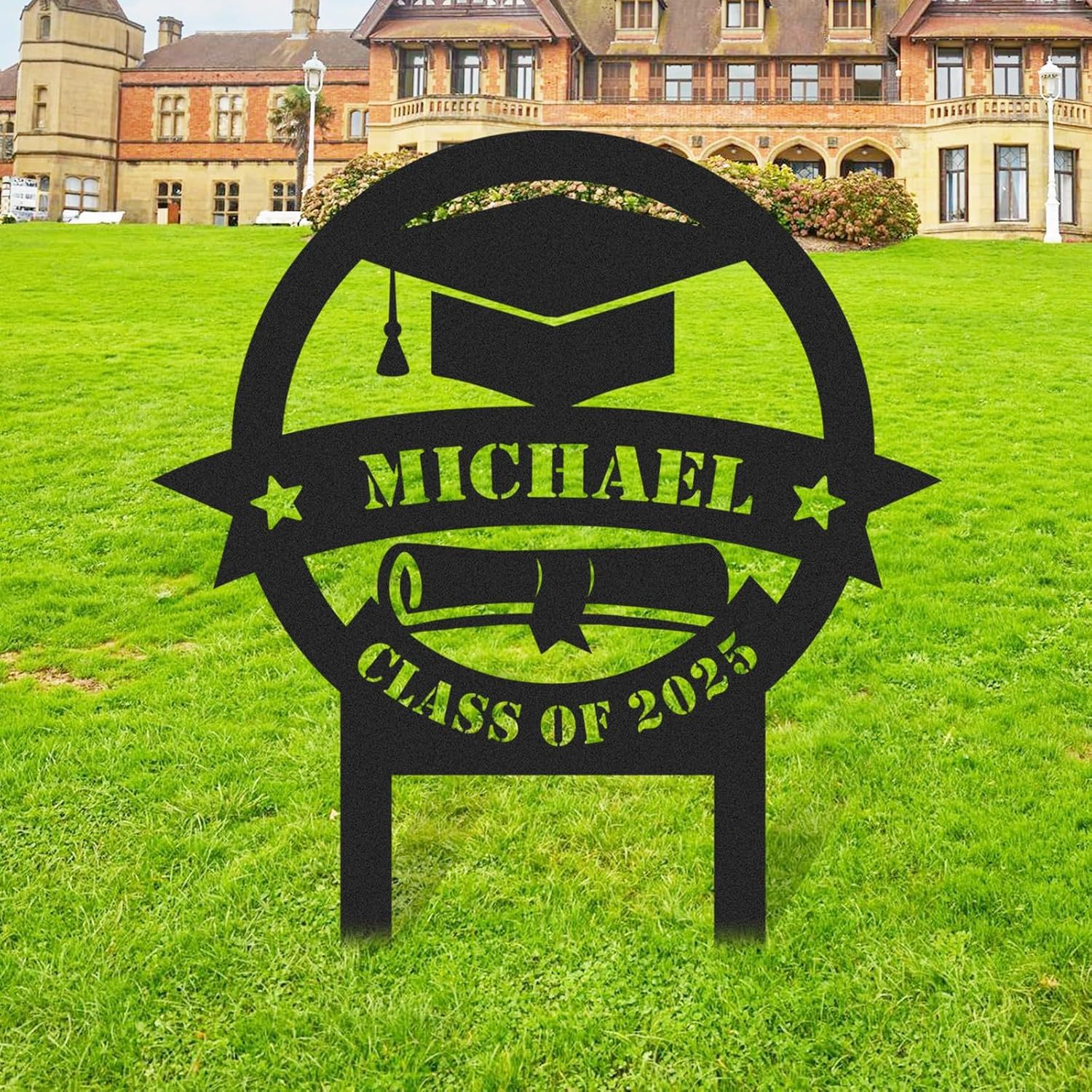  Custom Graduation Decorations Yard Sign, Senior Yard Signs Class of 2025, Custom Signs Outdoor Metal, Yard Sign Stakes Metal, Grad Gifts, Graduate Decorations for College High School