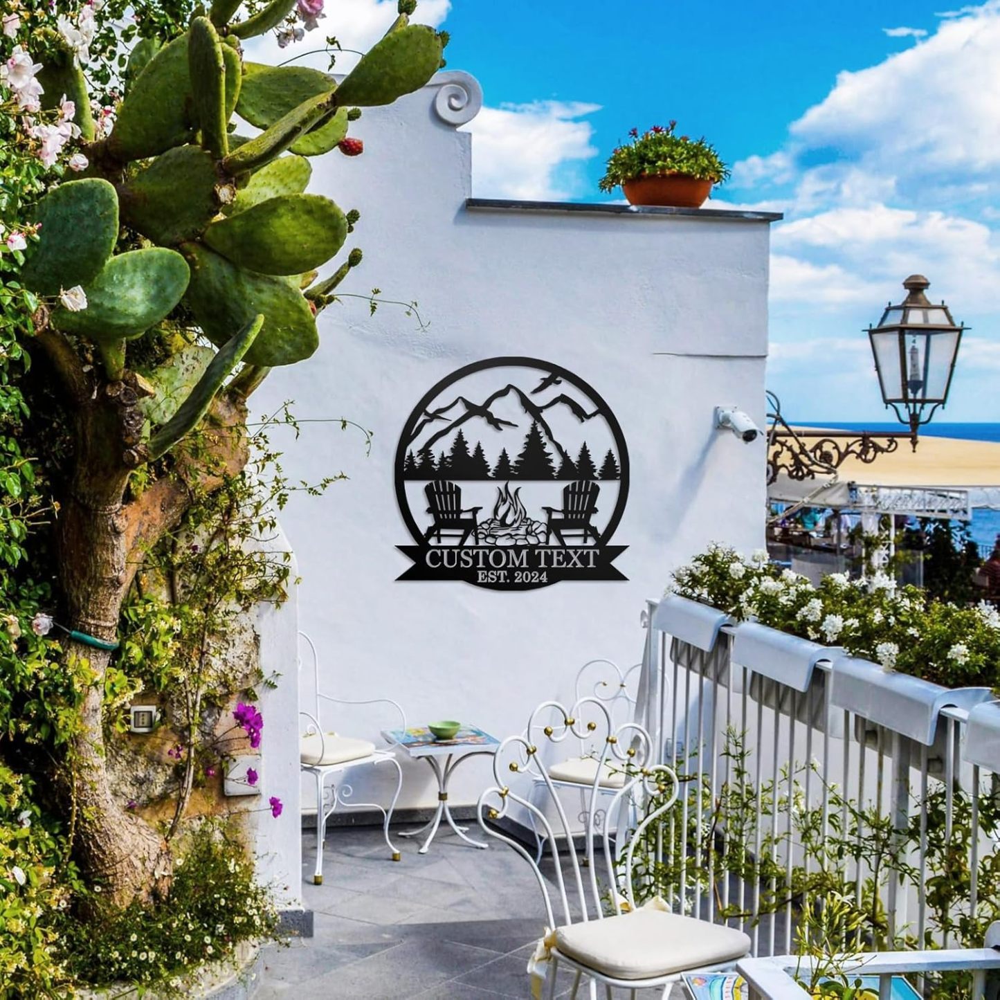 Custom Camping Sign, Metal Signs Wall Art, Outdoor Mountain Campfire Signs, Fire Pit Family Name Sign-MetalsignX