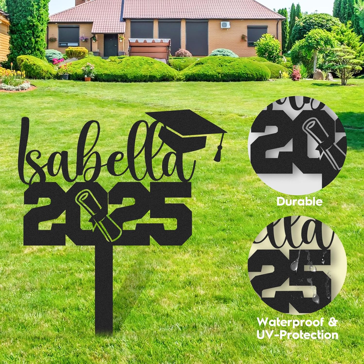  Custom Graduation Decorations Yard Sign, Senior Yard Signs Class of 2025, Custom Signs Outdoor Metal, Yard Sign Stakes Metal, Grad Gifts, Graduate Decorations for College High School