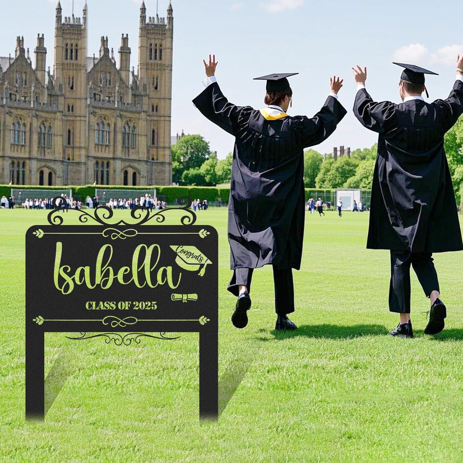  Custom Graduation Decorations Yard Sign, Senior Yard Signs Class of 2025, Custom Signs Outdoor Metal, Yard Sign Stakes Metal, Grad Gifts, Graduate Decorations for College High School