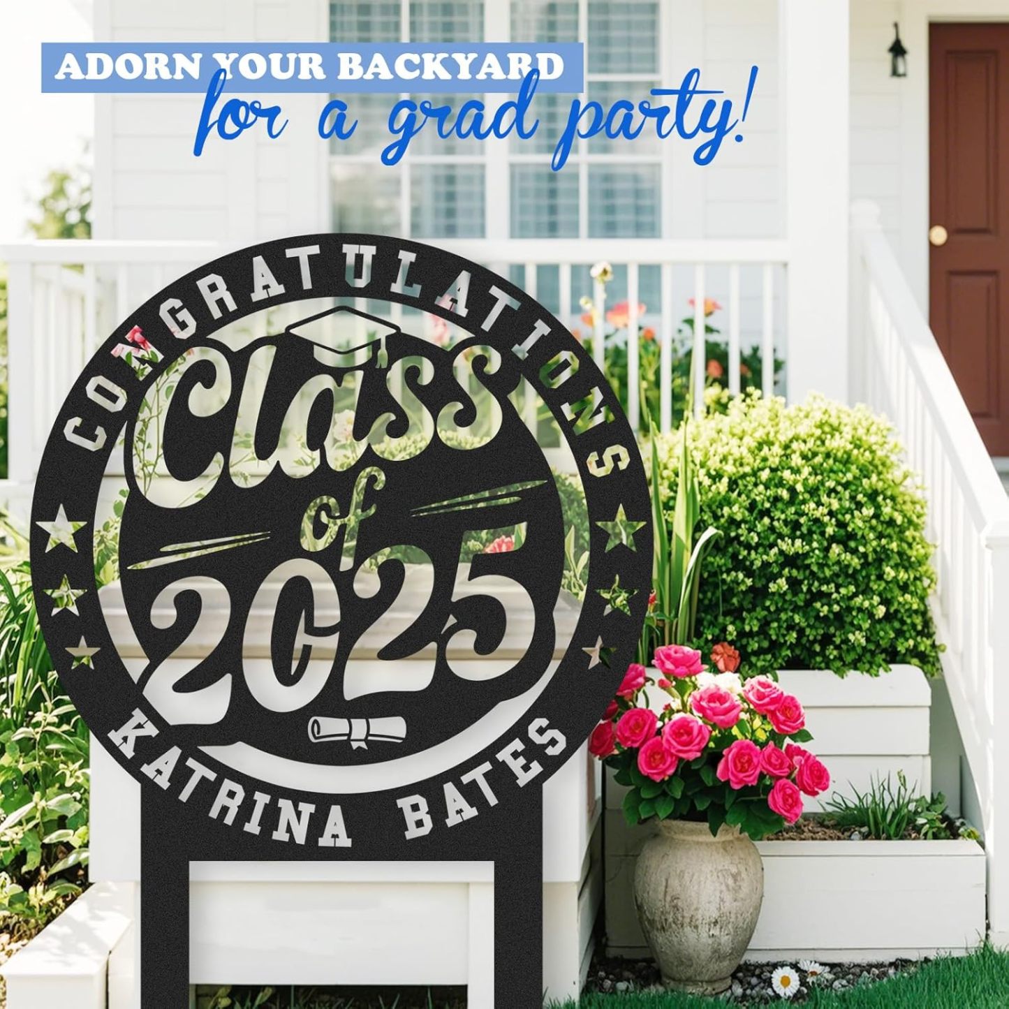  Custom Graduation Decorations Yard Sign, Senior Yard Signs Class of 2025, Custom Signs Outdoor Metal, Yard Sign Stakes Metal, Grad Gifts, Graduate Decorations for College High School