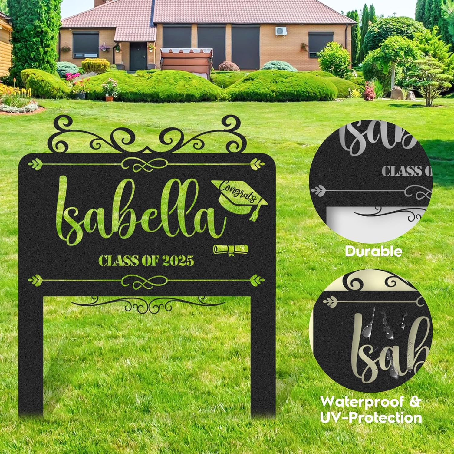  Custom Graduation Decorations Yard Sign, Senior Yard Signs Class of 2025, Custom Signs Outdoor Metal, Yard Sign Stakes Metal, Grad Gifts, Graduate Decorations for College High School