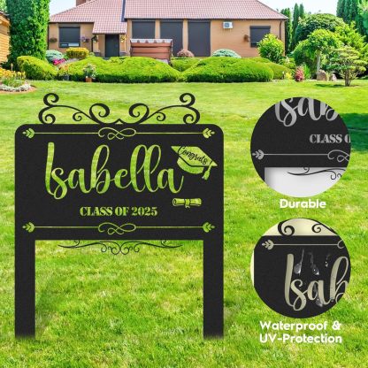  Custom Graduation Decorations Yard Sign, Senior Yard Signs Class of 2025, Custom Signs Outdoor Metal, Yard Sign Stakes Metal, Grad Gifts, Graduate Decorations for College High School