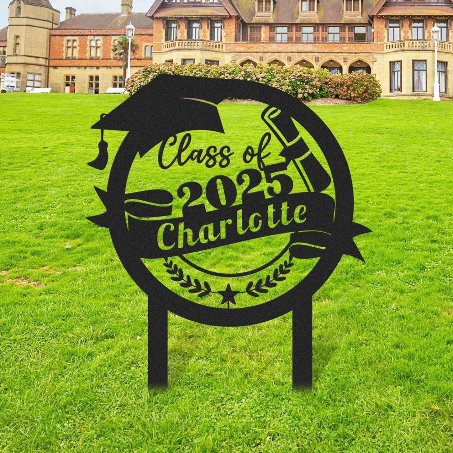  Custom Graduation Decorations Yard Sign, Senior Yard Signs Class of 2025, Custom Signs Outdoor Metal, Yard Sign Stakes Metal, Grad Gifts, Graduate Decorations for College High School