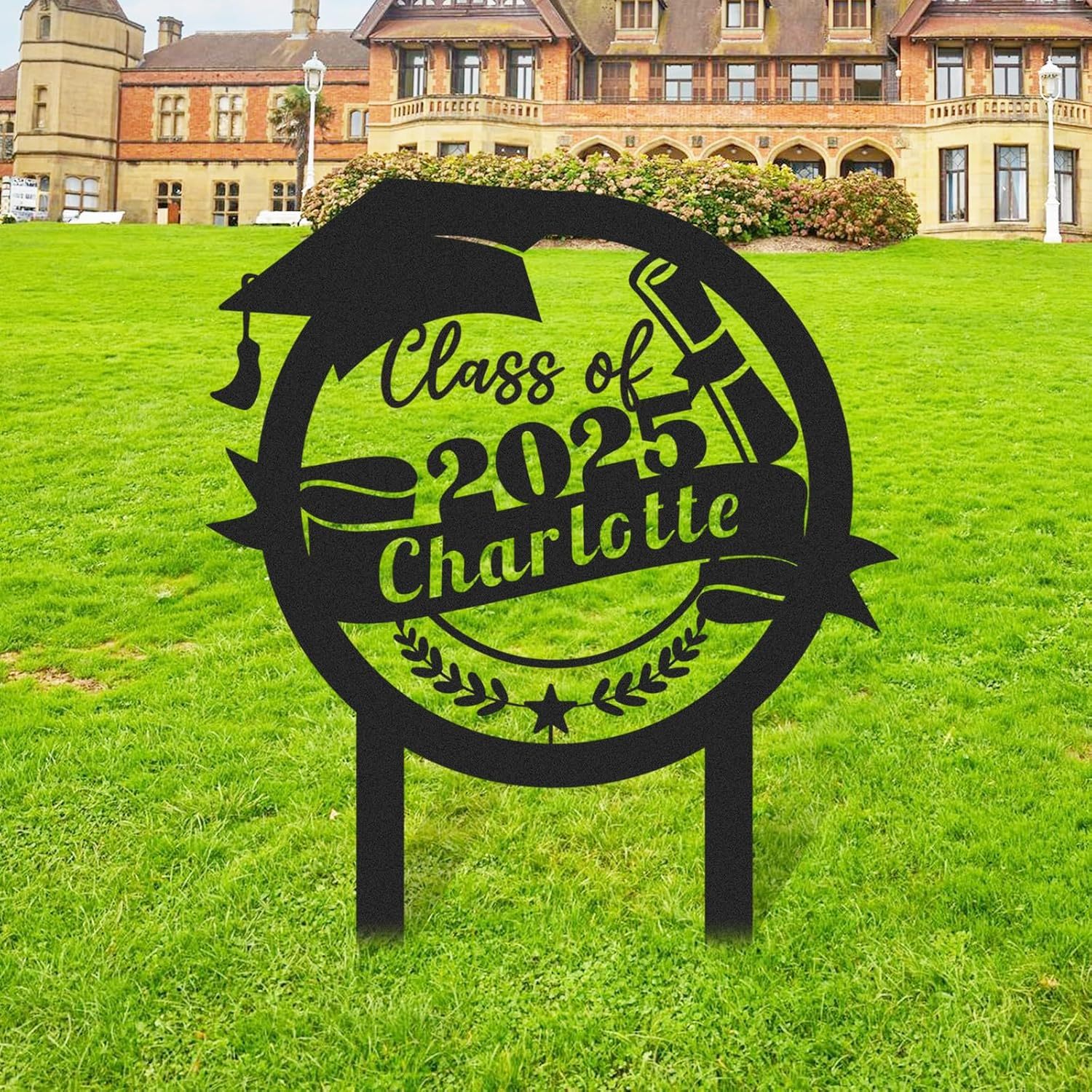  Custom Graduation Decorations Yard Sign, Senior Yard Signs Class of 2025, Custom Signs Outdoor Metal, Yard Sign Stakes Metal, Grad Gifts, Graduate Decorations for College High School