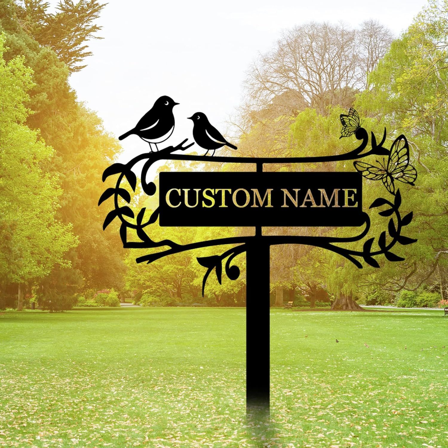 Personalized Garden Sign, Custom Bird Metal Garden Stake Sign, Garden Signs for Outside, Metal Lawn Art, Metal Signs Customized, Garden Signs Decorative Outdoor, Patio Plaque Decor