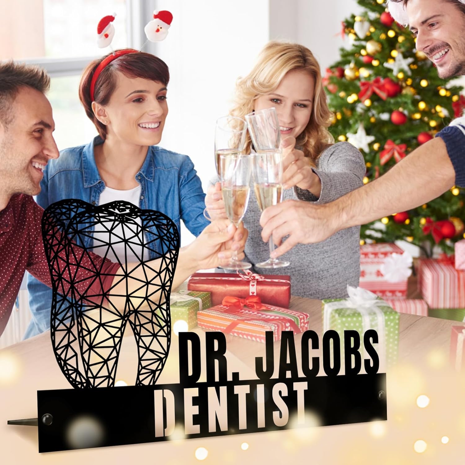  Custom Family Name Plate for Desk, Metal Sign Name Tags, Personalized Desk Accessories-MetalsignX