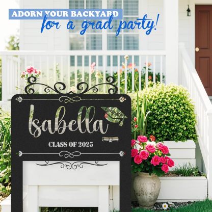  Custom Graduation Decorations Yard Sign, Senior Yard Signs Class of 2025, Custom Signs Outdoor Metal, Yard Sign Stakes Metal, Grad Gifts, Graduate Decorations for College High School