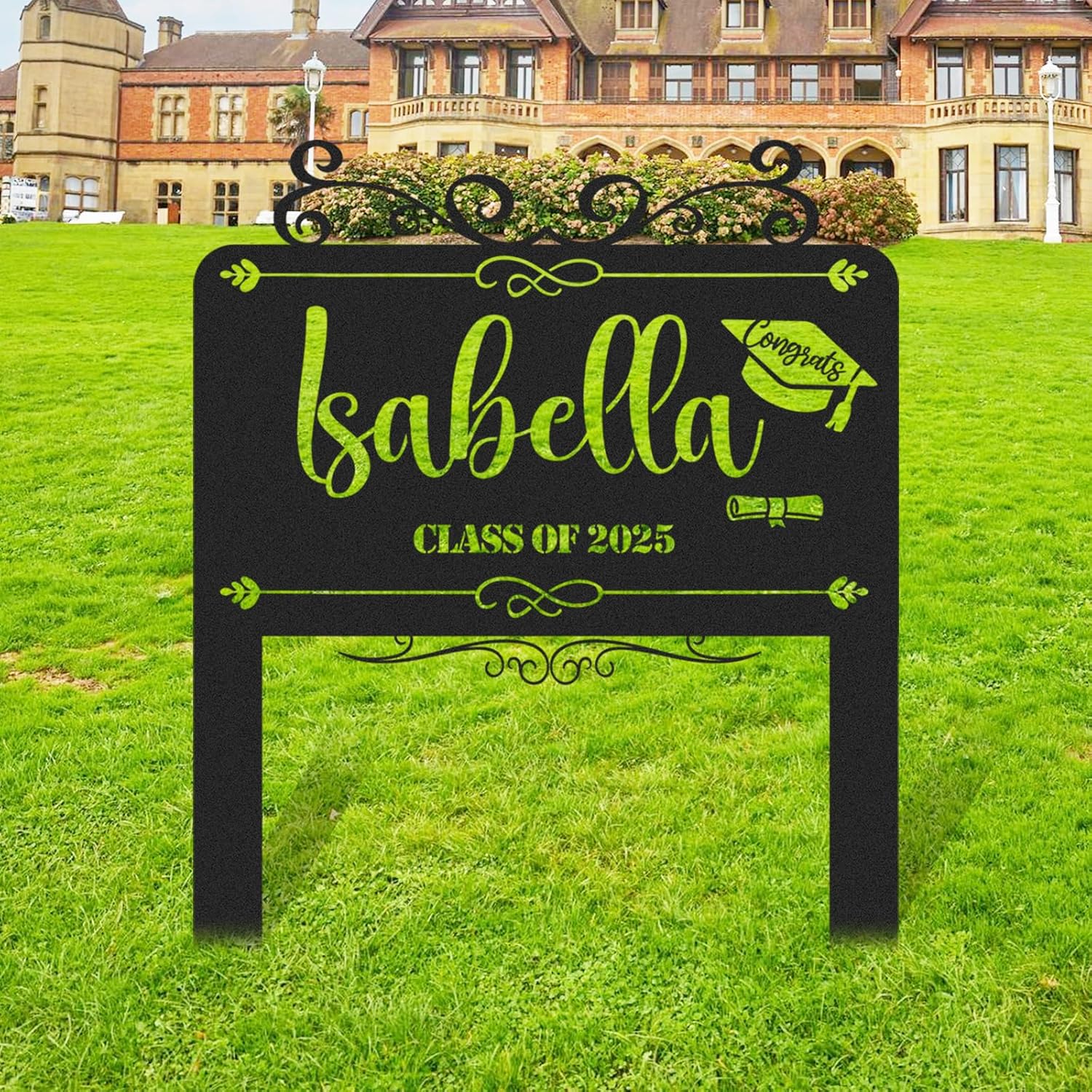  Custom Graduation Decorations Yard Sign, Senior Yard Signs Class of 2025, Custom Signs Outdoor Metal, Yard Sign Stakes Metal, Grad Gifts, Graduate Decorations for College High School