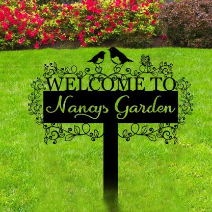Personalized Garden Sign, Custom Bird Metal Garden Stake Sign, Garden Signs for Outside, Metal Lawn Art, Metal Signs Customized, Garden Signs Decorative Outdoor, Patio Plaque Decor