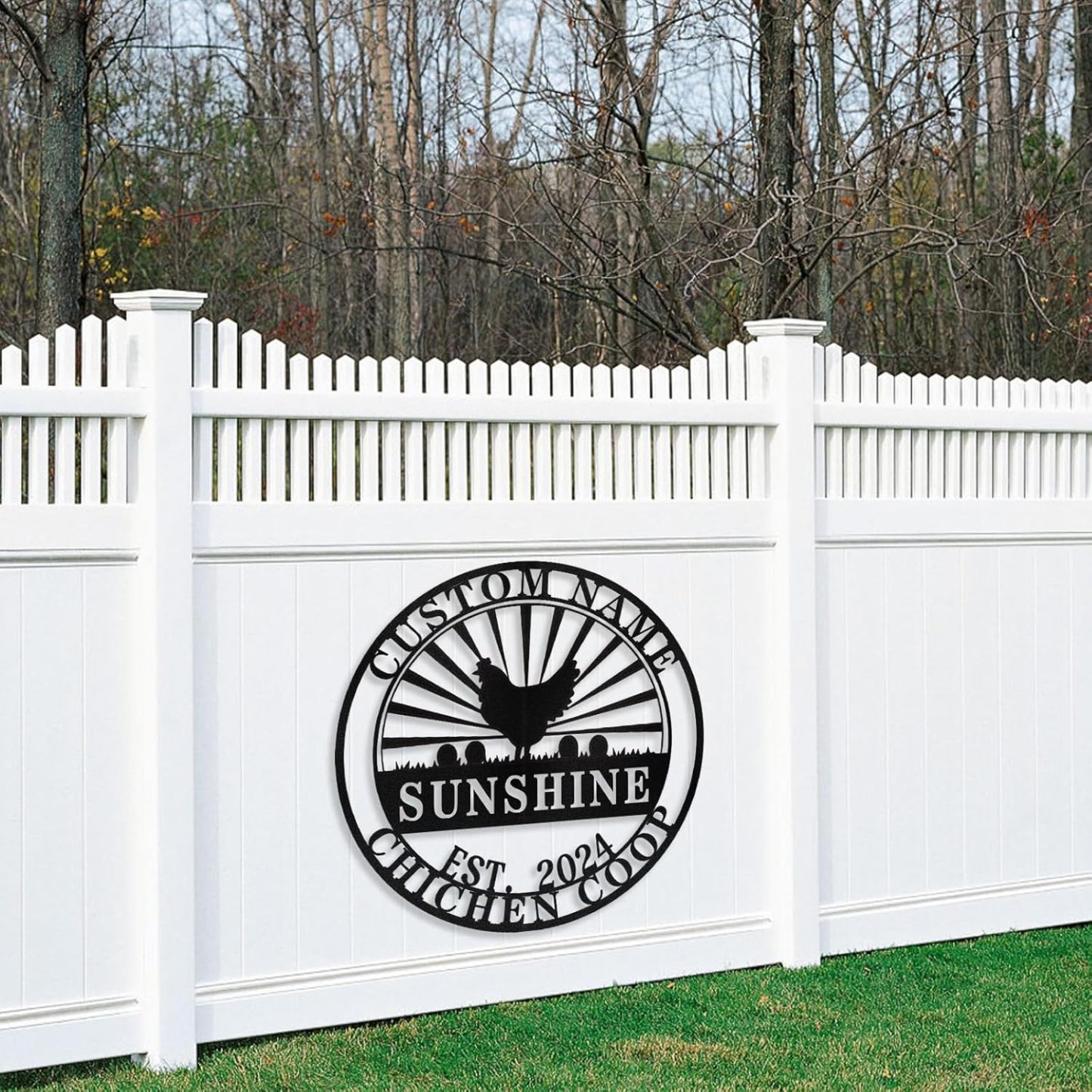 Personalized Metal Chicken Coop Signs Outdoor, Cusotm Fluffy Butt Hut Chicken Coop Sign, Chicken Coop Accessories, Funny Signs for Chicken Coops, Farmhouse Wall Decor for Lawn, Yard, Patio, Garden